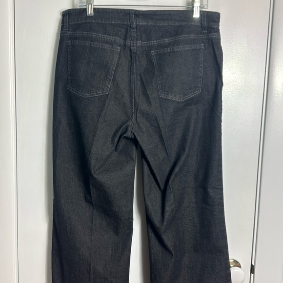 Eileen Fisher Organic Cotton Straight Leg Gray Black Jeans Size 12 - Picture 7 of 14